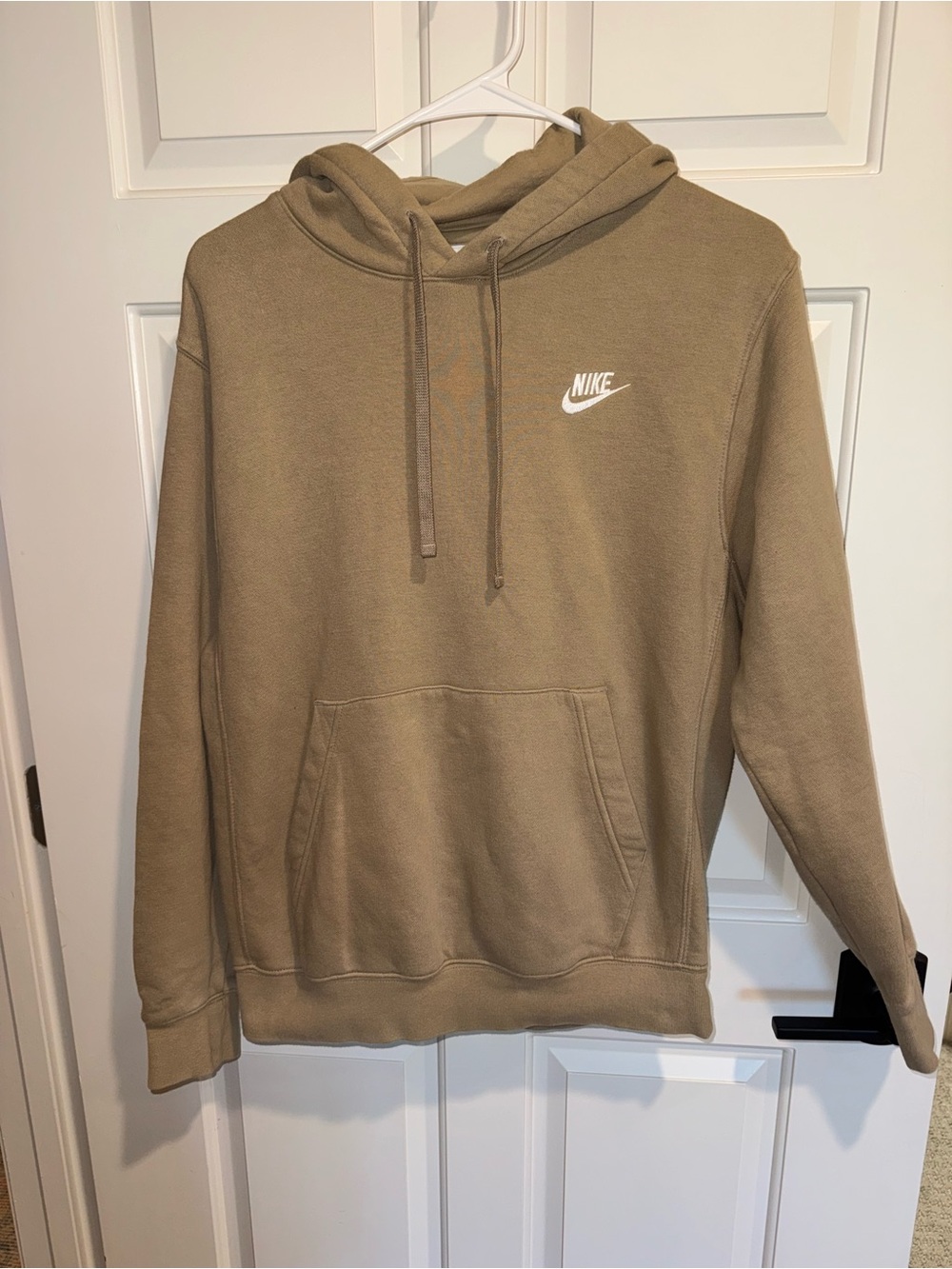 Nike Tan Pullover Hoodie with embroidered White Logo small